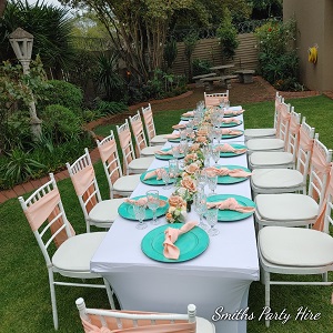 Peach wedding decor Bedfordview