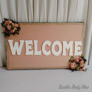 Rose Gold Welcome Board for Hire – Party Hire Boksburg, East Rand & Surrounding Areas
