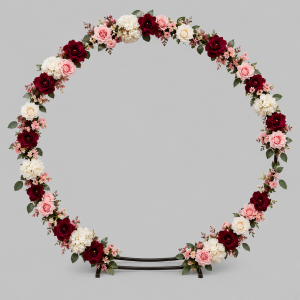 Maroon & Pink 1.5m Flower Circle for Hire – Party Hire Boksburg, East Rand & Surrounding Areas