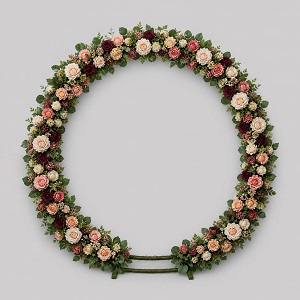 1,5M MAROON AND PINK FLOWER CIRCLE