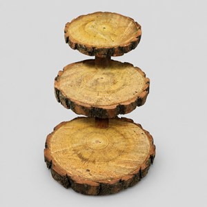 3 tier wooden cup cake stand