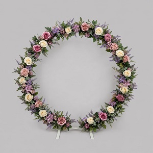 80CM PURPLE AND GREENERY FLOWER CIRCLE