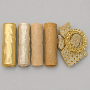 Gold pattern chair ties
