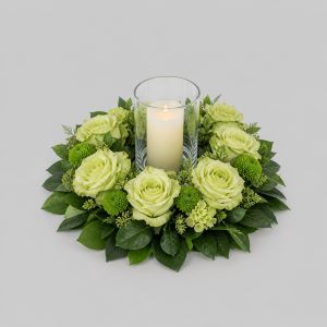 Lime flat flower circle