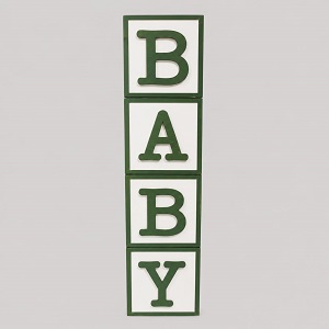 OLIVE GREEN AND WHITE BABY BLOCKS