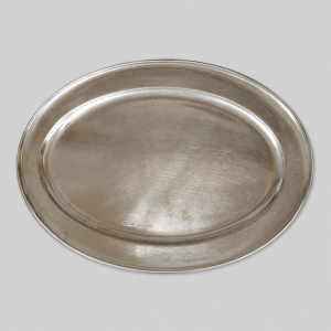 Oval stainless steel platter