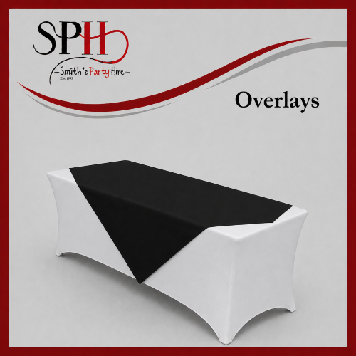 Overlays for hire, overlay hire, party hire, party rentals