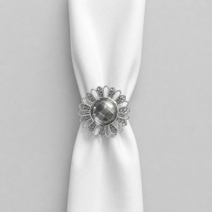 Silver diamond napkin ring
