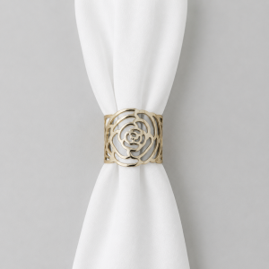 Silver rose napkin ring
