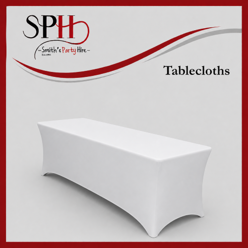 Rectangular Tablecloths for hire, tablecloth hire, rectanle table cloth hire, party hire