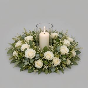 White flat flower circle