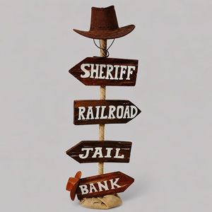 Cowboy this way that way sign