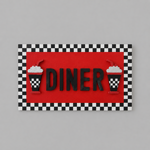 Diner theme board red