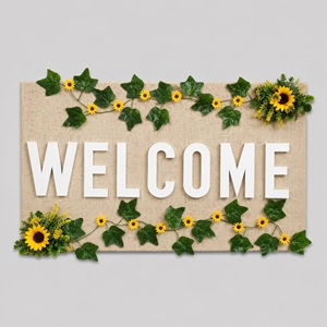 Hessian welcome board