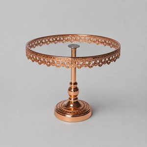 Large rose gold cake stand