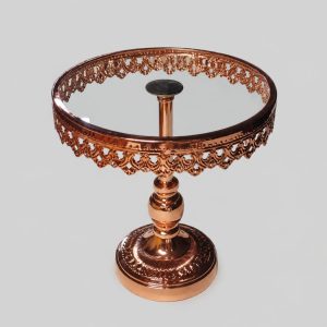 Large rose gold cake stand