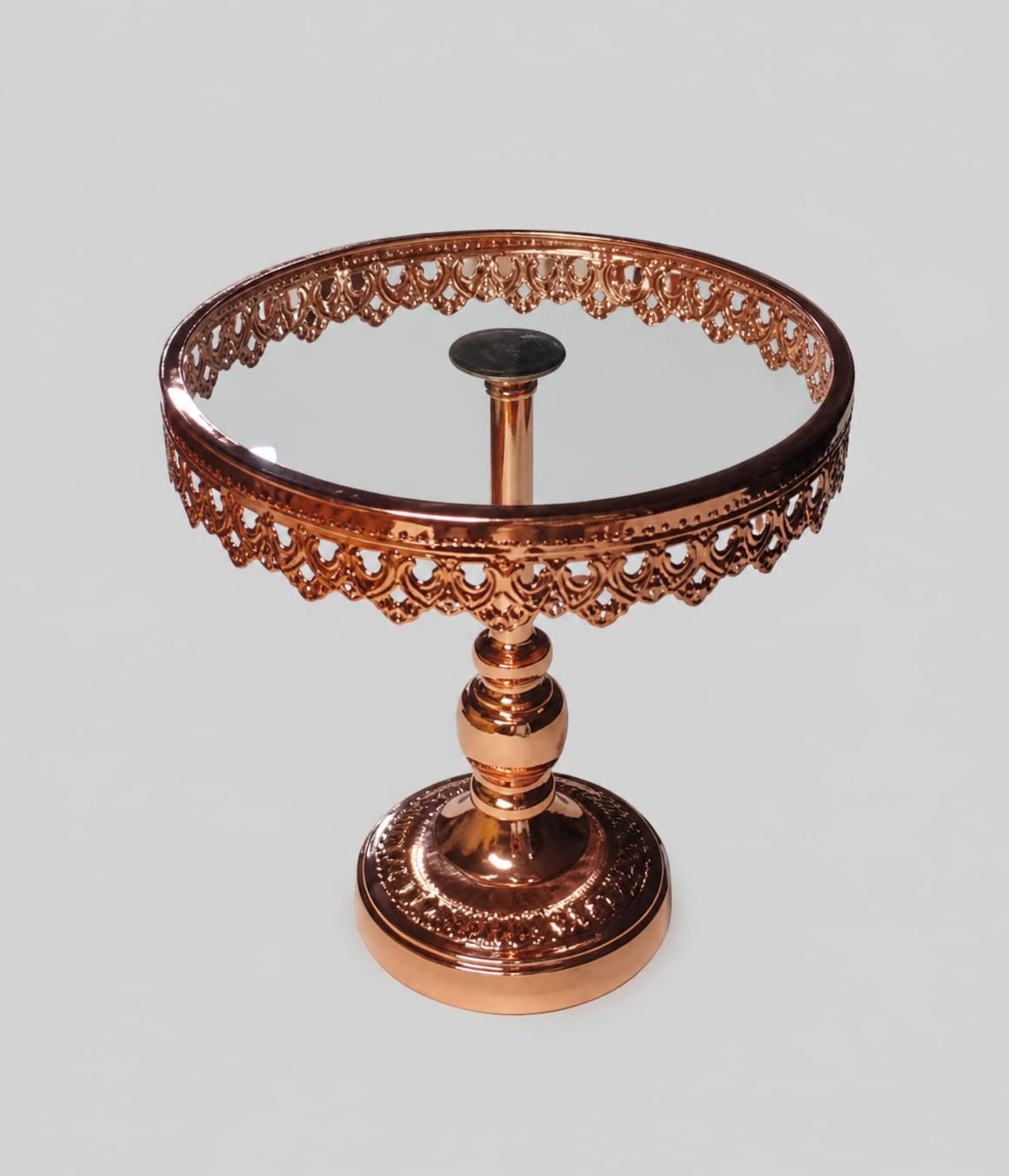Large rose gold cake stand