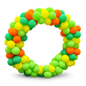 Orange yellow balloon circle