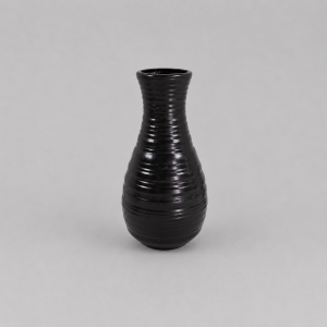 Black plastic vase