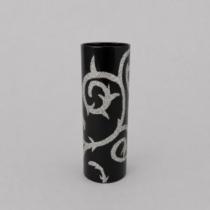 Black & silver 22cm vase