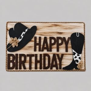 Cowboy happy birthday board