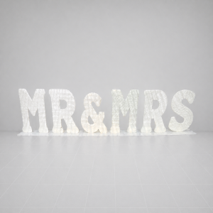 Mr & Mrs 80cm plain white