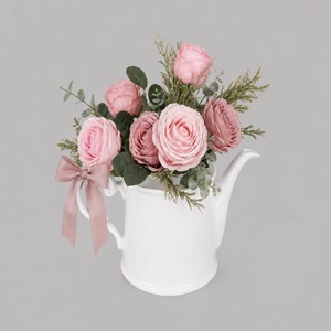 Rose gold flower teapot