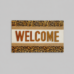 Welcome board leopard print