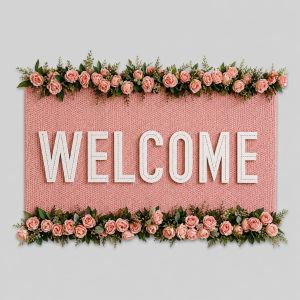 Welcome dusty pink board