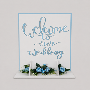 Welcome to our wedding blue