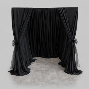 Black draping 1.5mtr x 5mtr per drop