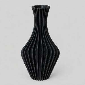 Black plastic vase
