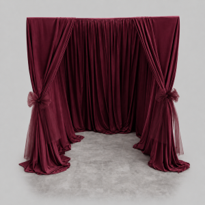 Burgundy draping 1.5mtr x 5mtr per drop