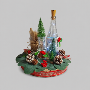 Christmas bottle centrepiece