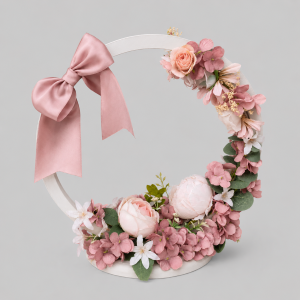 Dusty pink flower circle