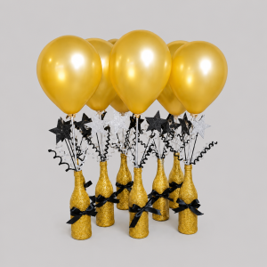 Gold bottle centrepiece