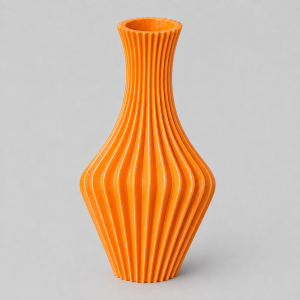 Orange plastic vase