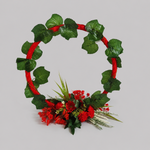 Red flower circle
