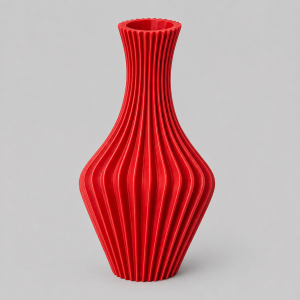 Red plastic vase
