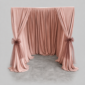 Rose gold draping 1.5mtr x 5mtr per drop