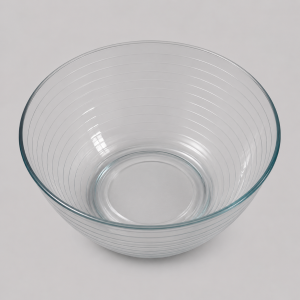 Salad bowl medium glass striped
