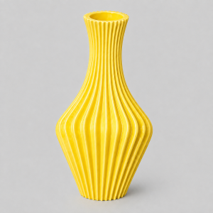 Yellow plastic vase