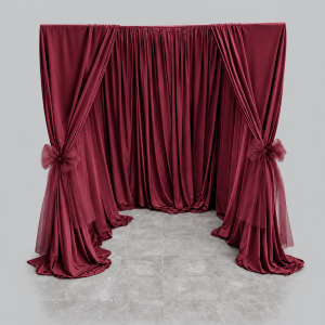 Burgundy draping
