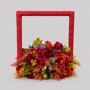 Burnt orange flower square