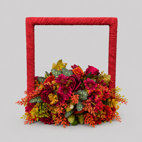 Burnt orange flower square