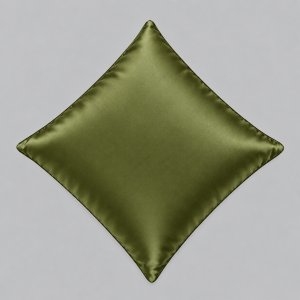 Olive green satin cushion