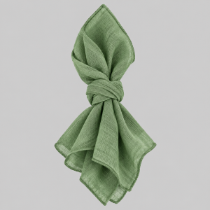 Sage green cheesecloth napkin