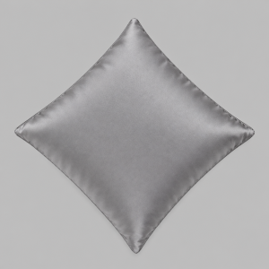 Silver satin cushion