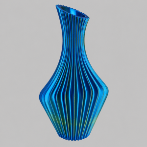 Spiral vase peacock blue