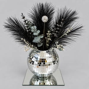 Black & silver Mirror on stand